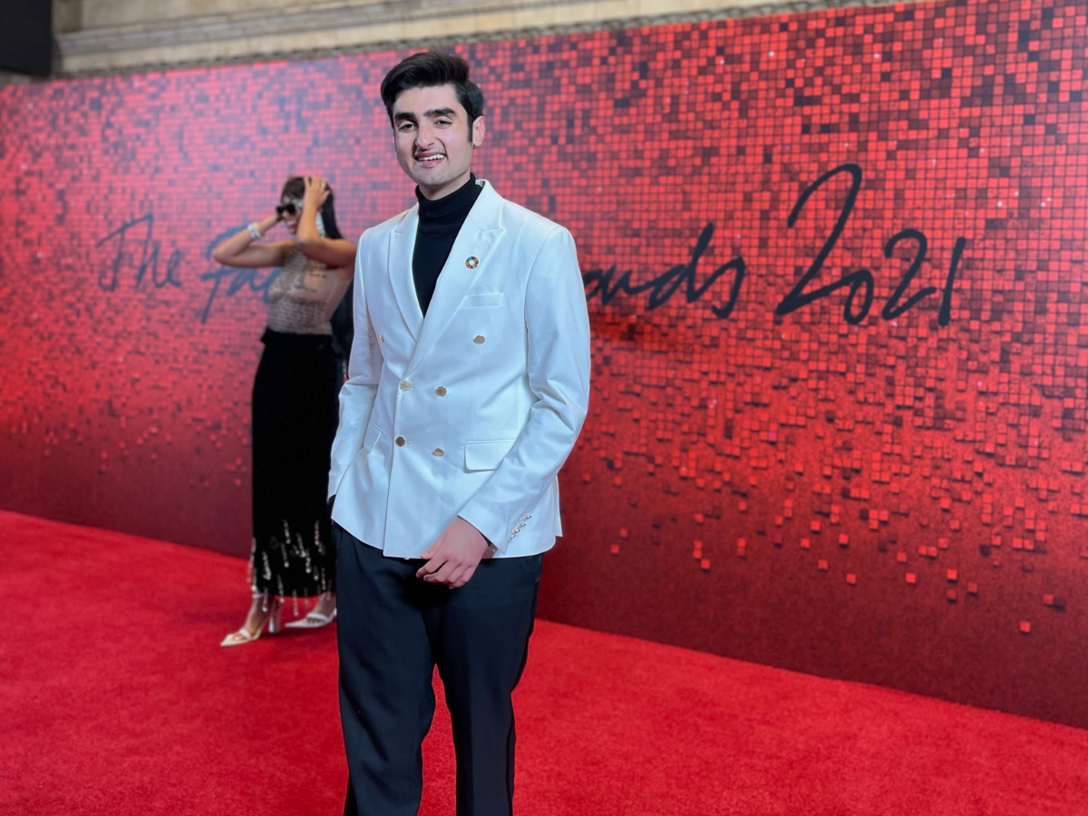 Tushar Narula on the red carpet at The Fashion Awards 2021, London